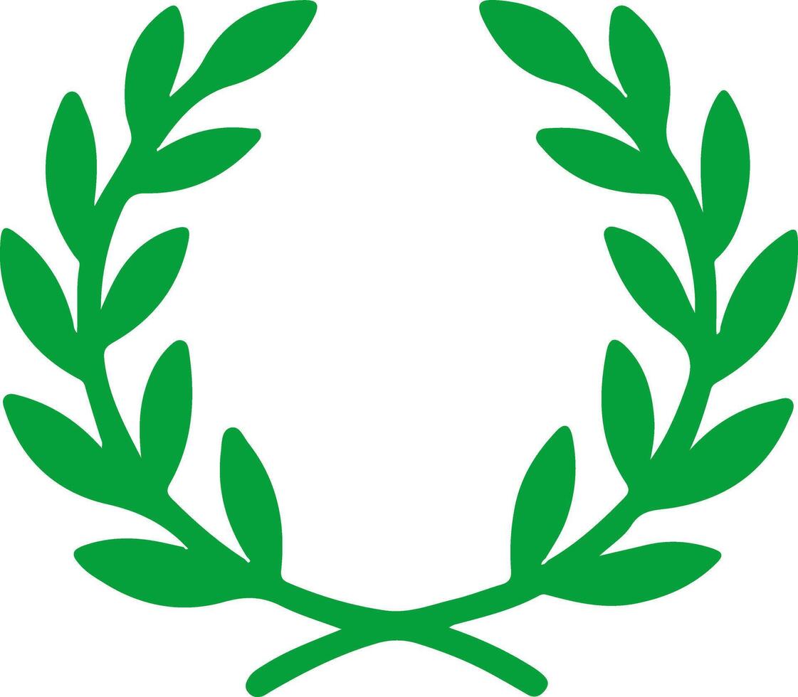 Beautiful green linear wreath illustration perfect for elegant natural decoration vector