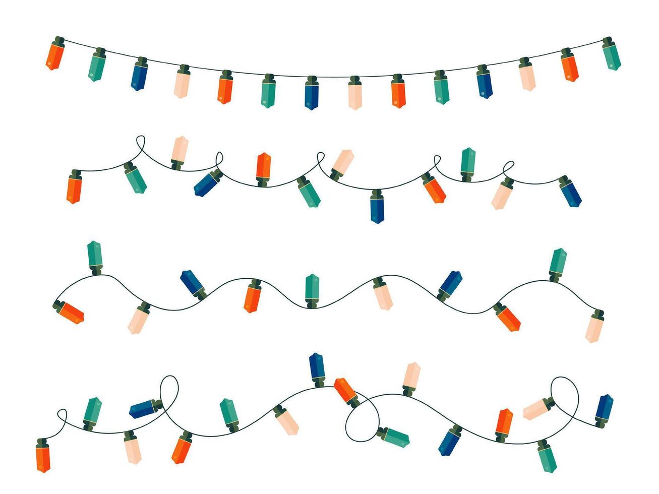 Christmas lights illustration vector