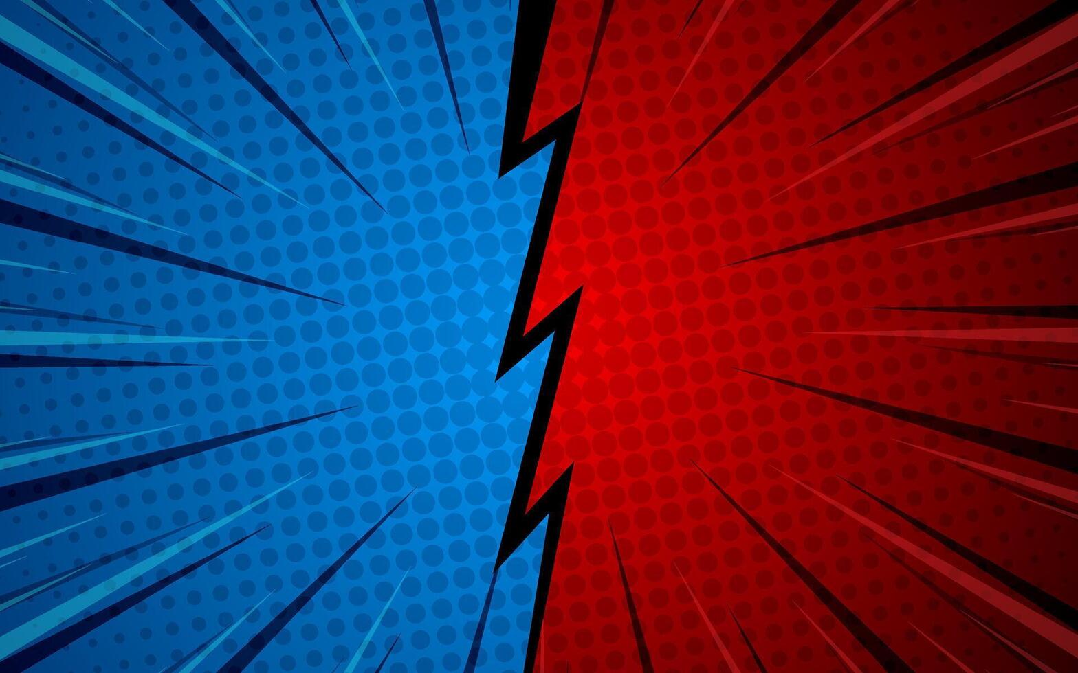 Comic style background with blue and red vector