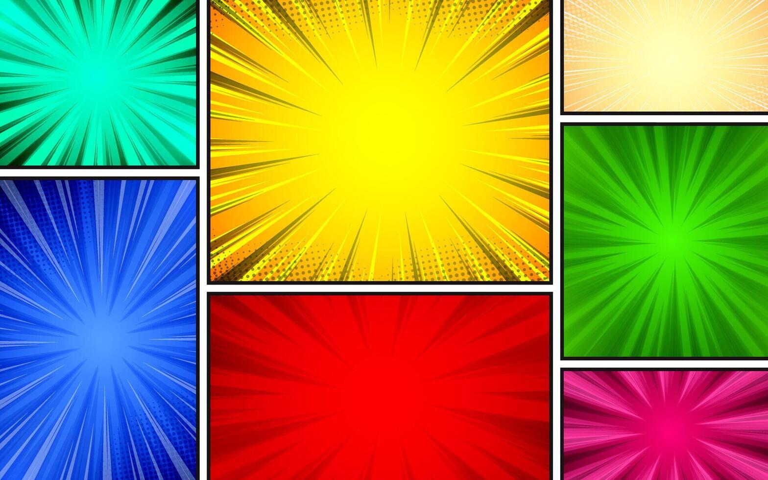 Colorful comic burst backgrounds for design vector