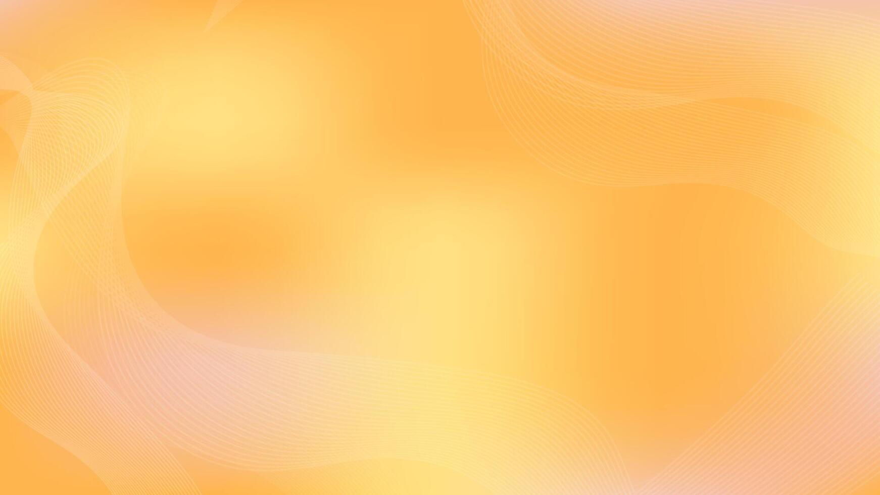 Flowing autumn color abstract background. Yellow orange gradient mesh banner with flowing lines. Illustration. Empty place for text vector