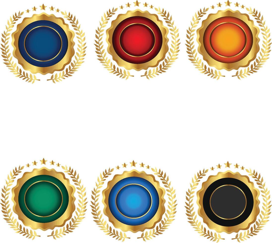 black gold best award medal badge with ribbon free illustration vector