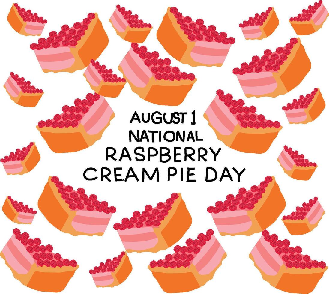 national raspberry cream pie day frees vector