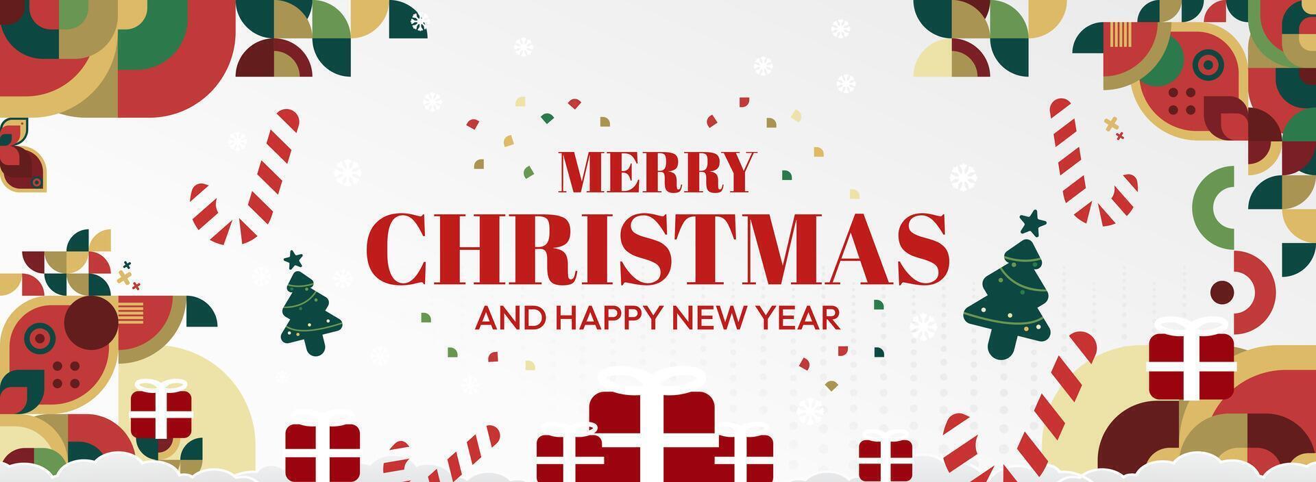 Colorful Christmas and New Year greeting design vector
