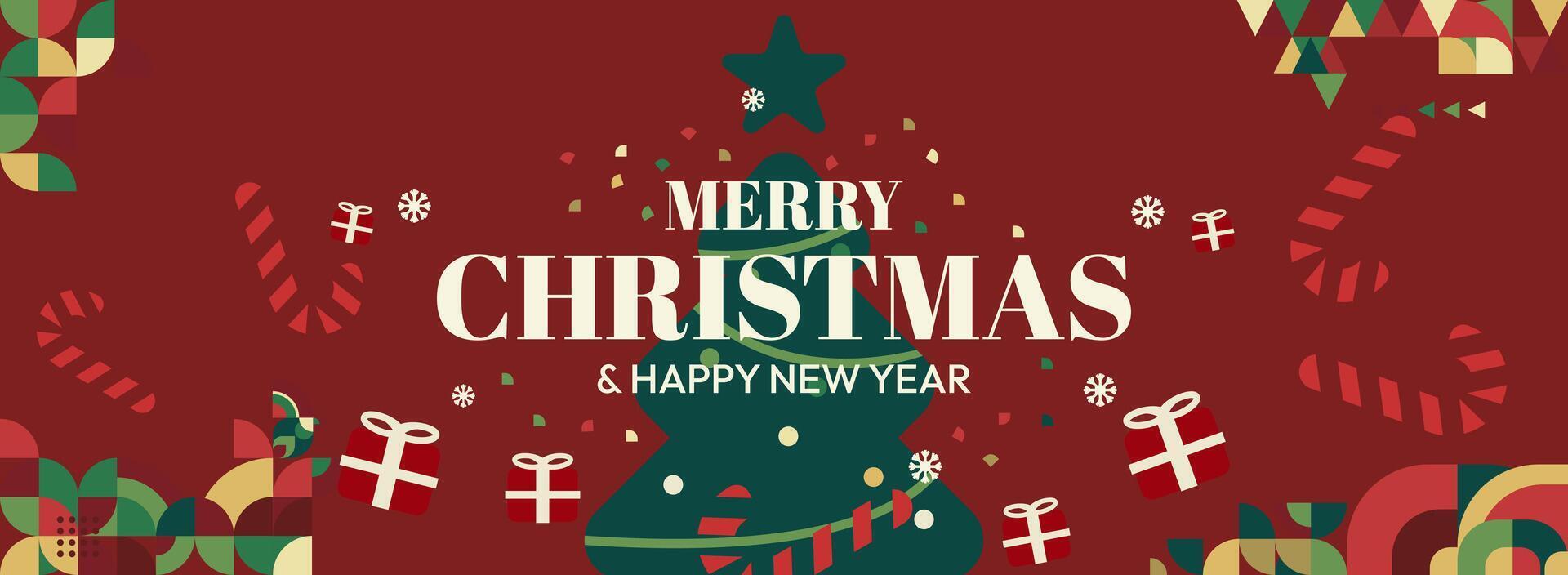 Merry Christmas and Happy New Year design vector