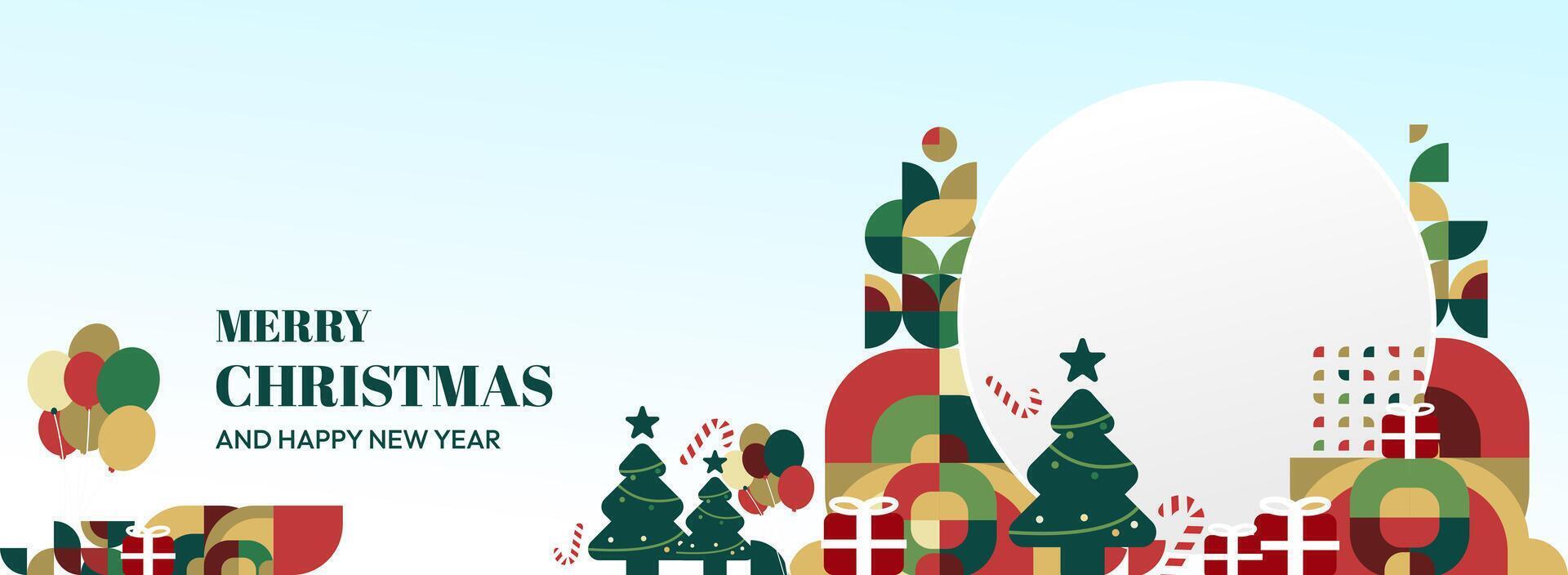 Colorful Christmas trees and gifts decoration vector