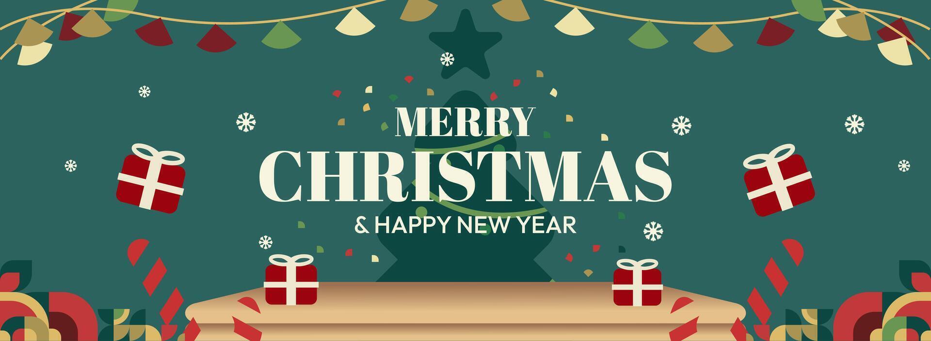 Christmas decorations with gifts vector