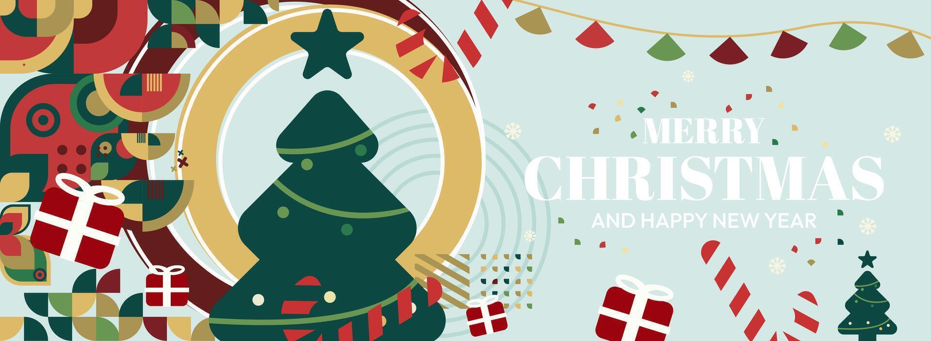 Celebrate the Holidays in Style. Trendy Christmas and New Year Backgrounds with Bold Geometric Elements for Your Website. vector
