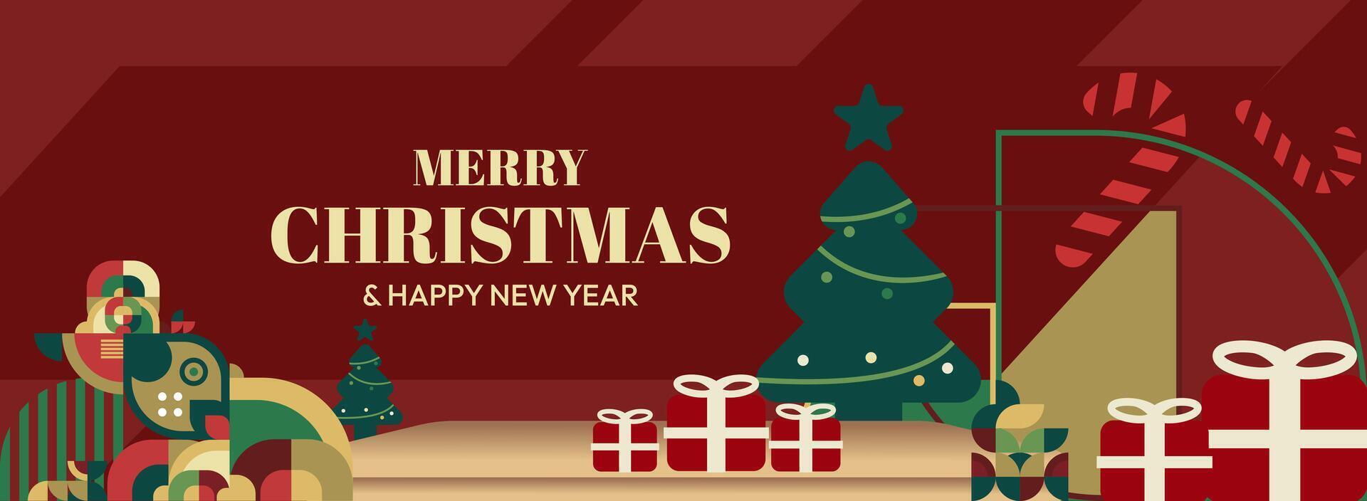 Unique Christmas and New Year Templates. Creative Geometric Designs for Seasonal Greetings and Profile Covers. vector