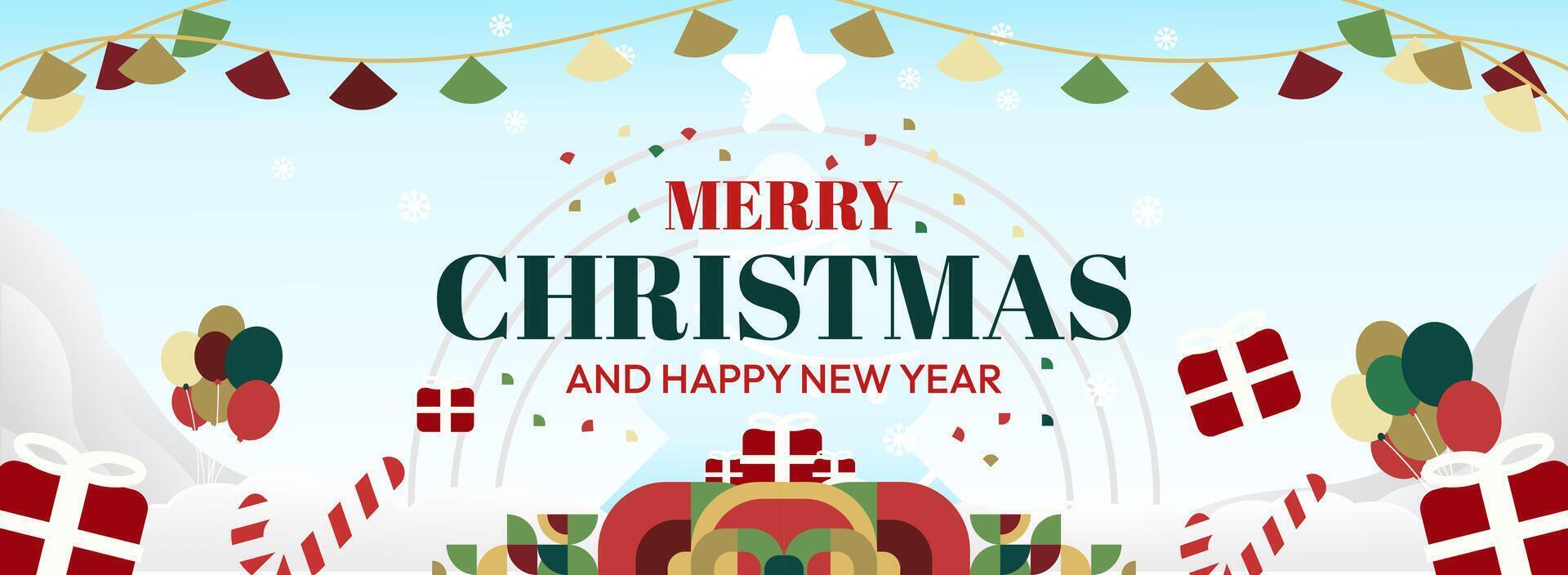 Spread the joy of the season. Unique Christmas and New Year designs with captivating geometric patterns for banners and prints. vector
