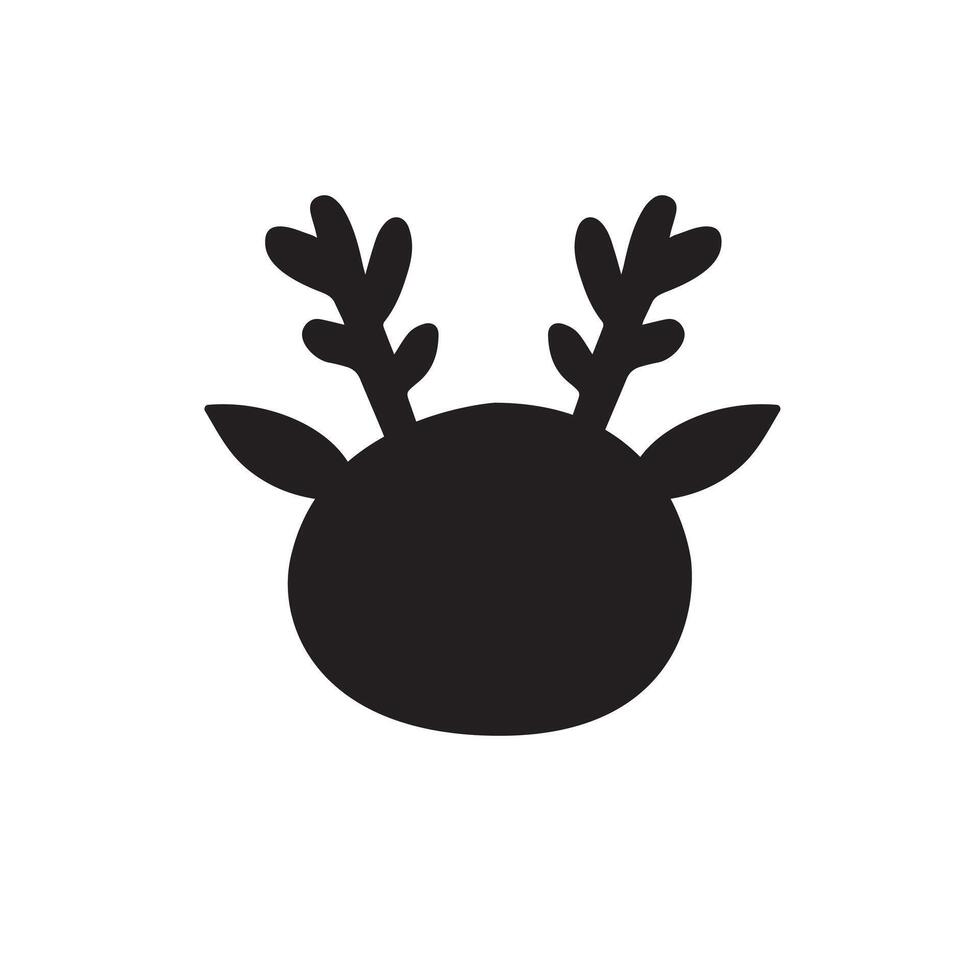 Flat cartoon doodle deer faces vector