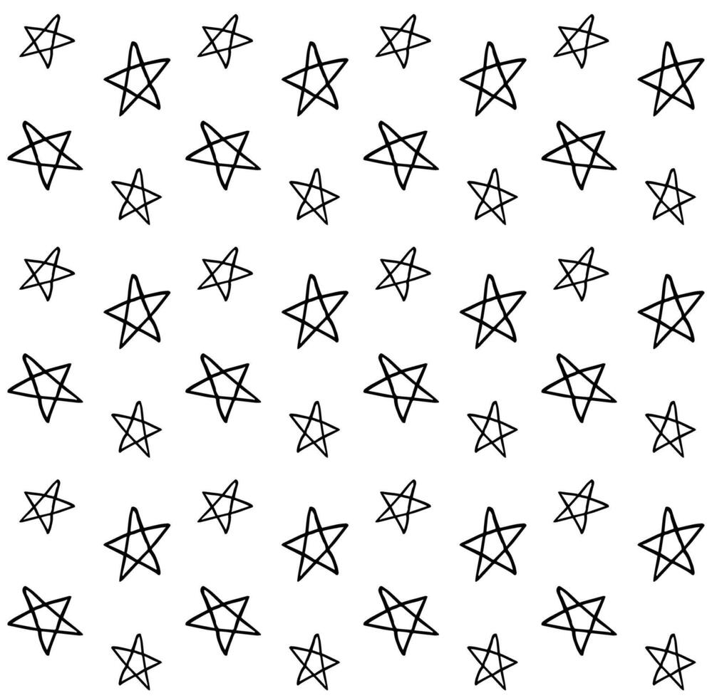Seamless pattern of hand drawn doodle sketch stars isolated on white background vector