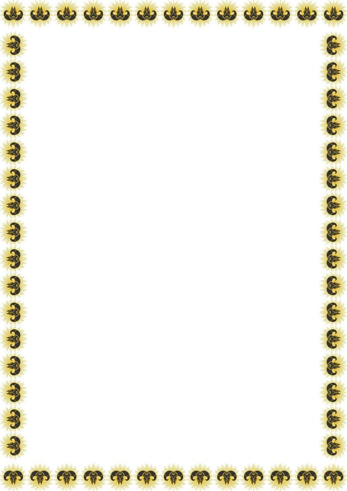 Ram skull witchy square frame. black tribal witchcraft template with empty space for your text vector