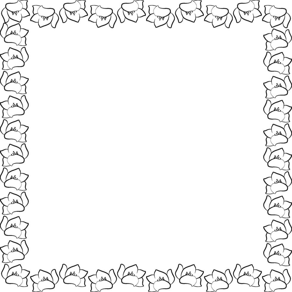 Magnolia flower frame. Flourish blossom elements vector