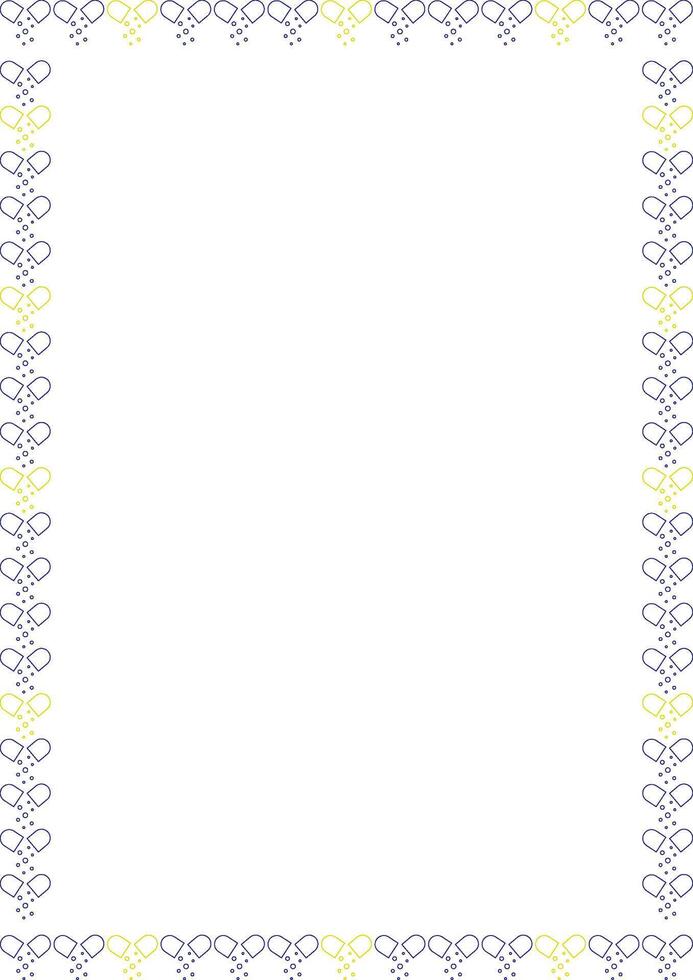Vitamin simple frame. Healthy lifestyle, medication pills with empty space for your text vector