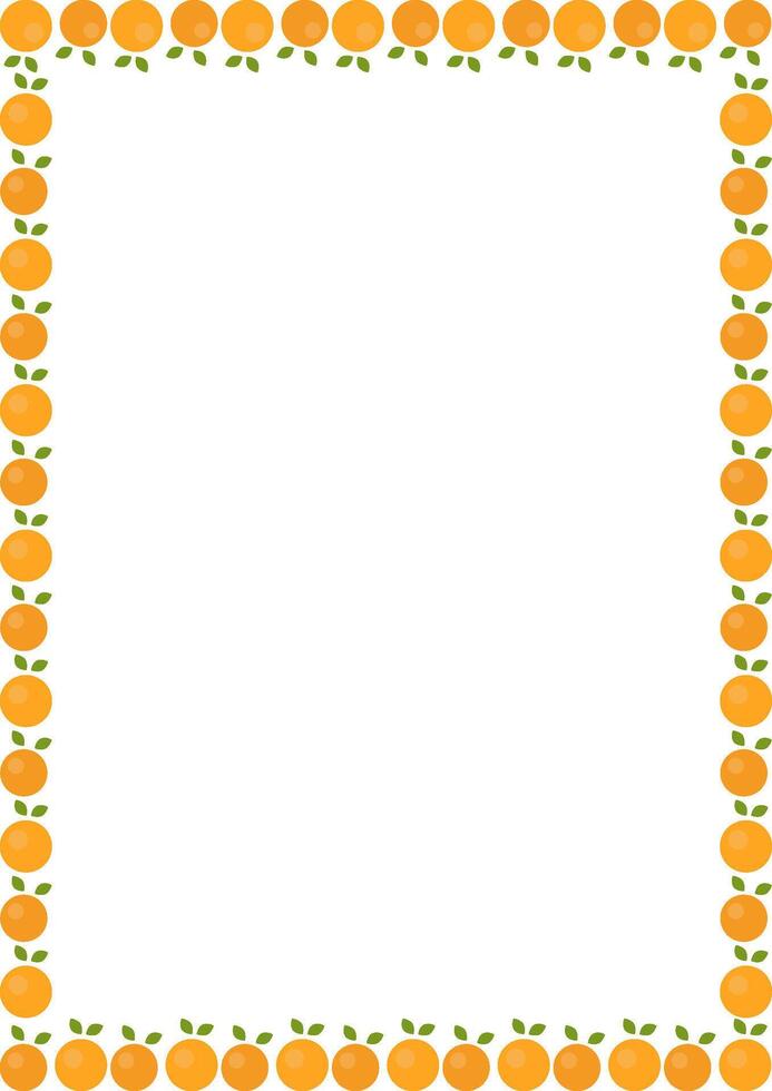 Tangerine fruit frame. Oranges simple sweet fruits border. illustration for any design vector