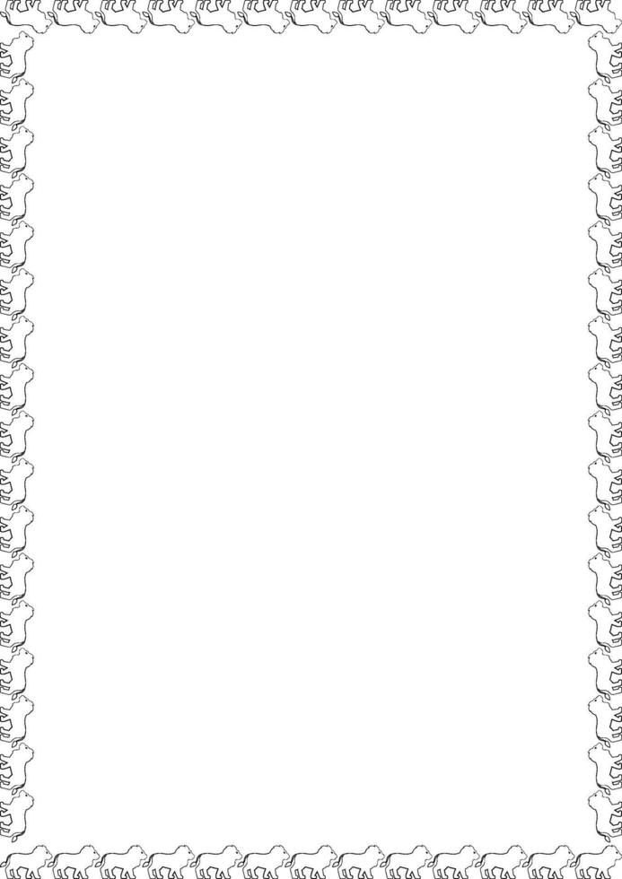 African lion frame. Savannah lion. Wildlife animal on white background border vector