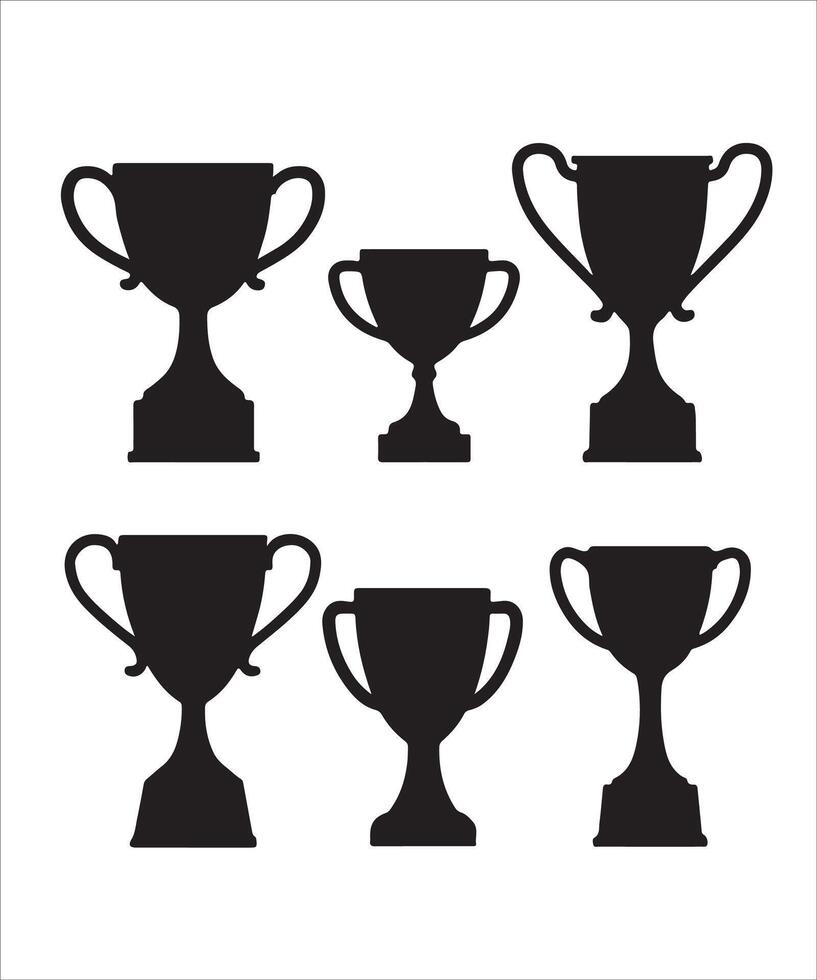 Sport Cups Silhouettes Illustration Design on White Background vector