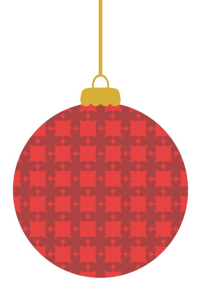 Minimalist style Christmas bauble ornament decoration. Perfect for banner, flyer, label, postcard, sale, sticker, card. Isolated hand drawn illustration. vector