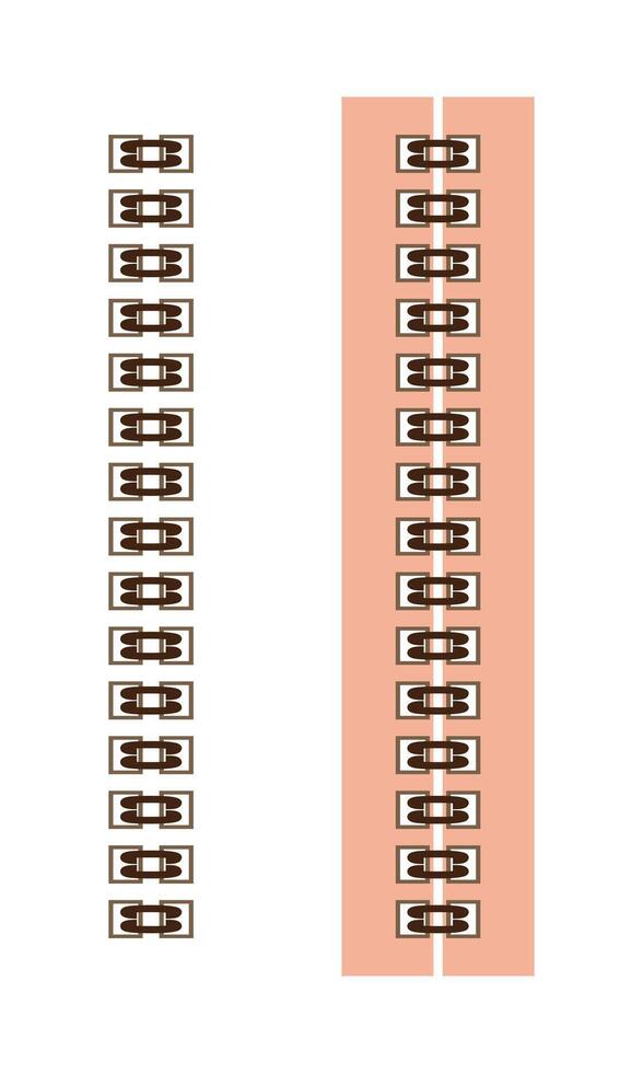 Spiral Bound Notebook Binding Pattern Border Detail, Illustration, Easy to Use and change Color. vector