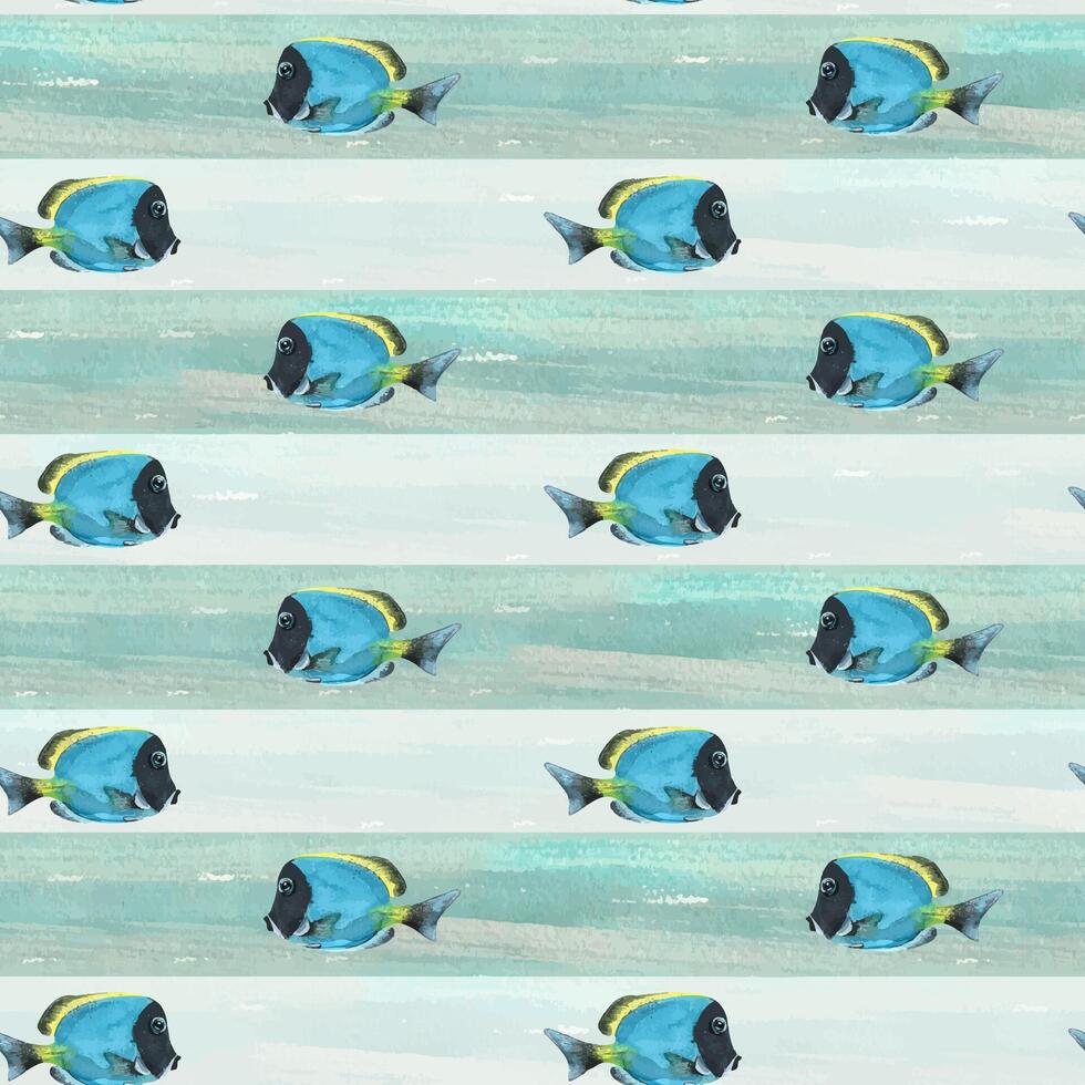 Colorful fish swimming pattern vector