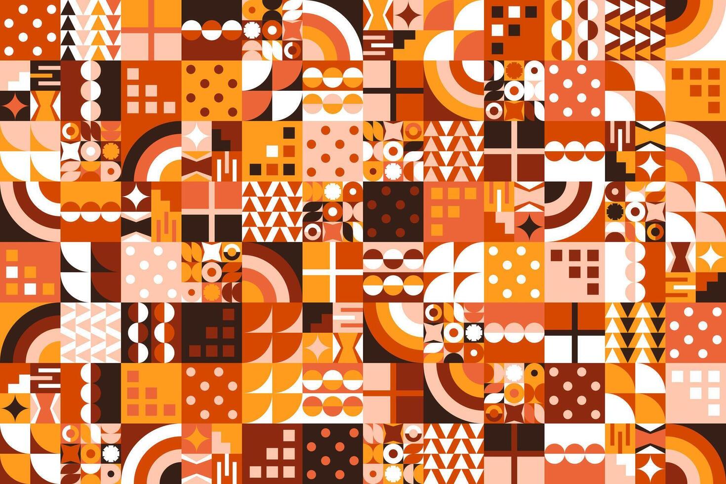 Flat abstract orange geometric pattern vector