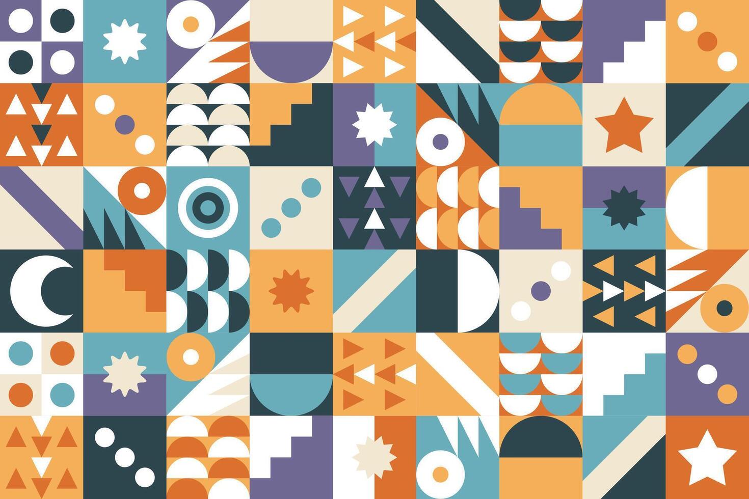Flat abstract boho geometric pattern vector