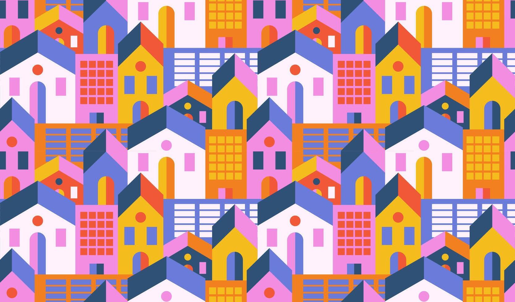 Colorful geometric house pattern design vector
