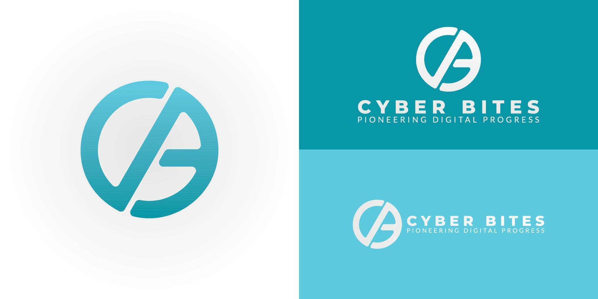 Modern technology logo featuring abstract CB initials within a sleek circle. Perfect for innovative tech, software, or consulting firms aiming for a professional and forward-thinking brand. vector