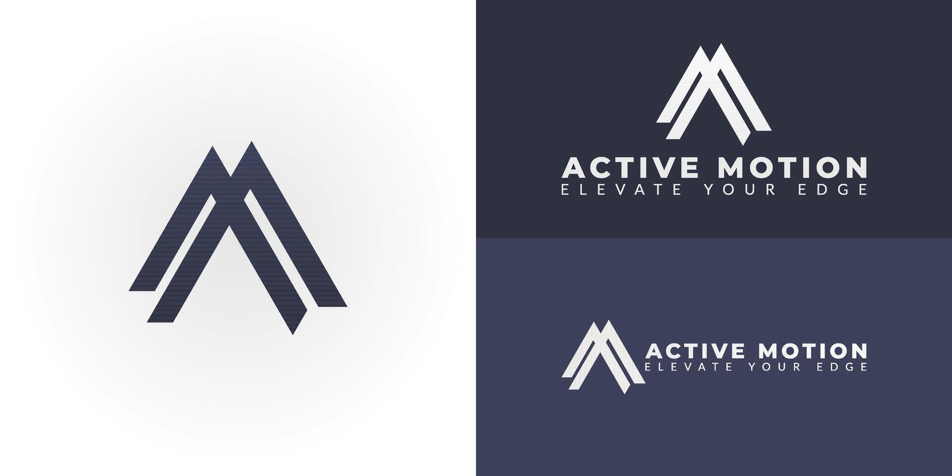 Dynamic AM emblem, perfect for ambitious sports and fitness brands. This modern logo represents peak performance, forward motion, and growth. Ideal for apparel, gyms, and training programs vector