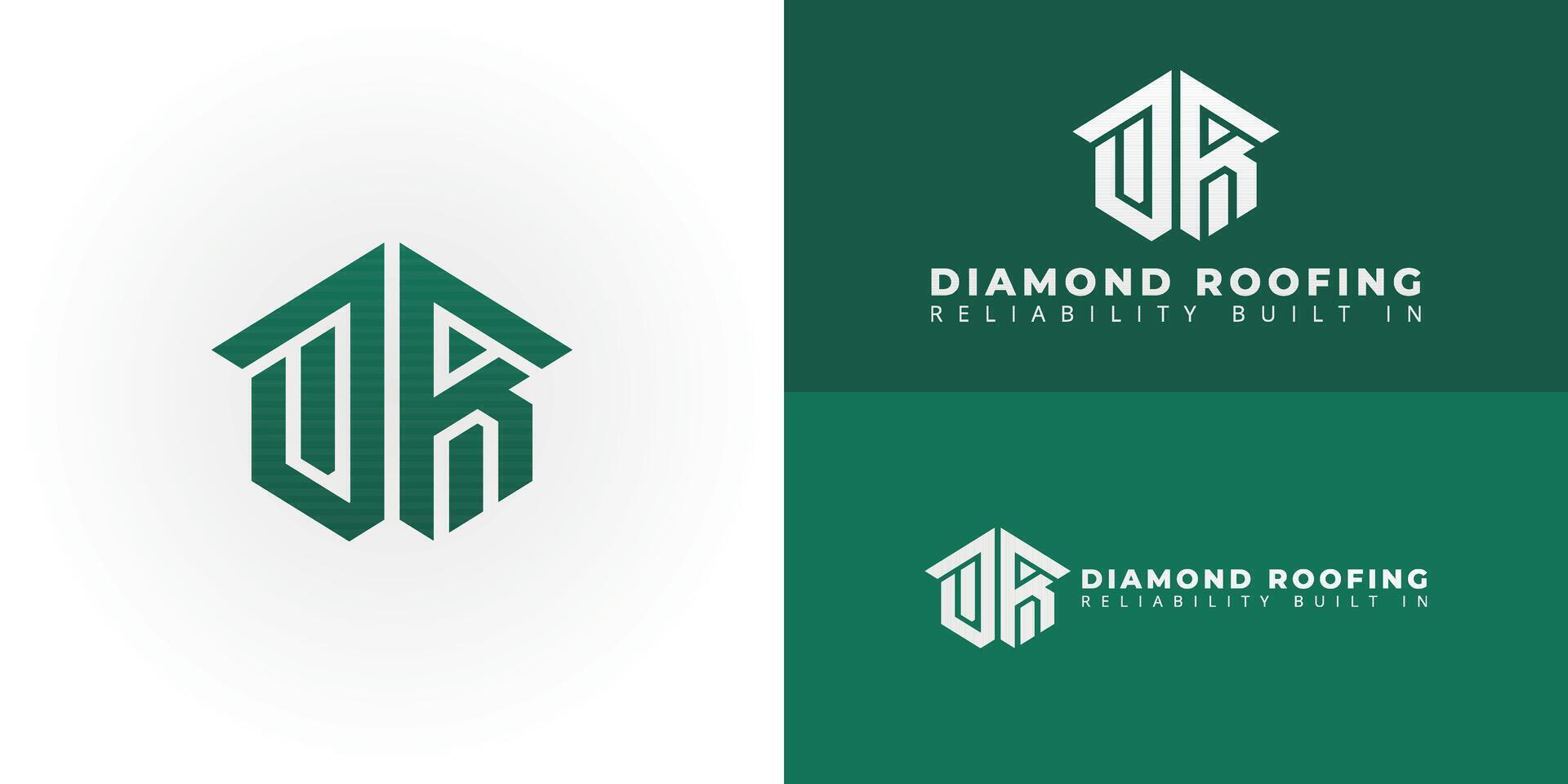 The geometric DR logo symbolizes durable construction and dependable home services. Modern, professional, and designed to endure. vector
