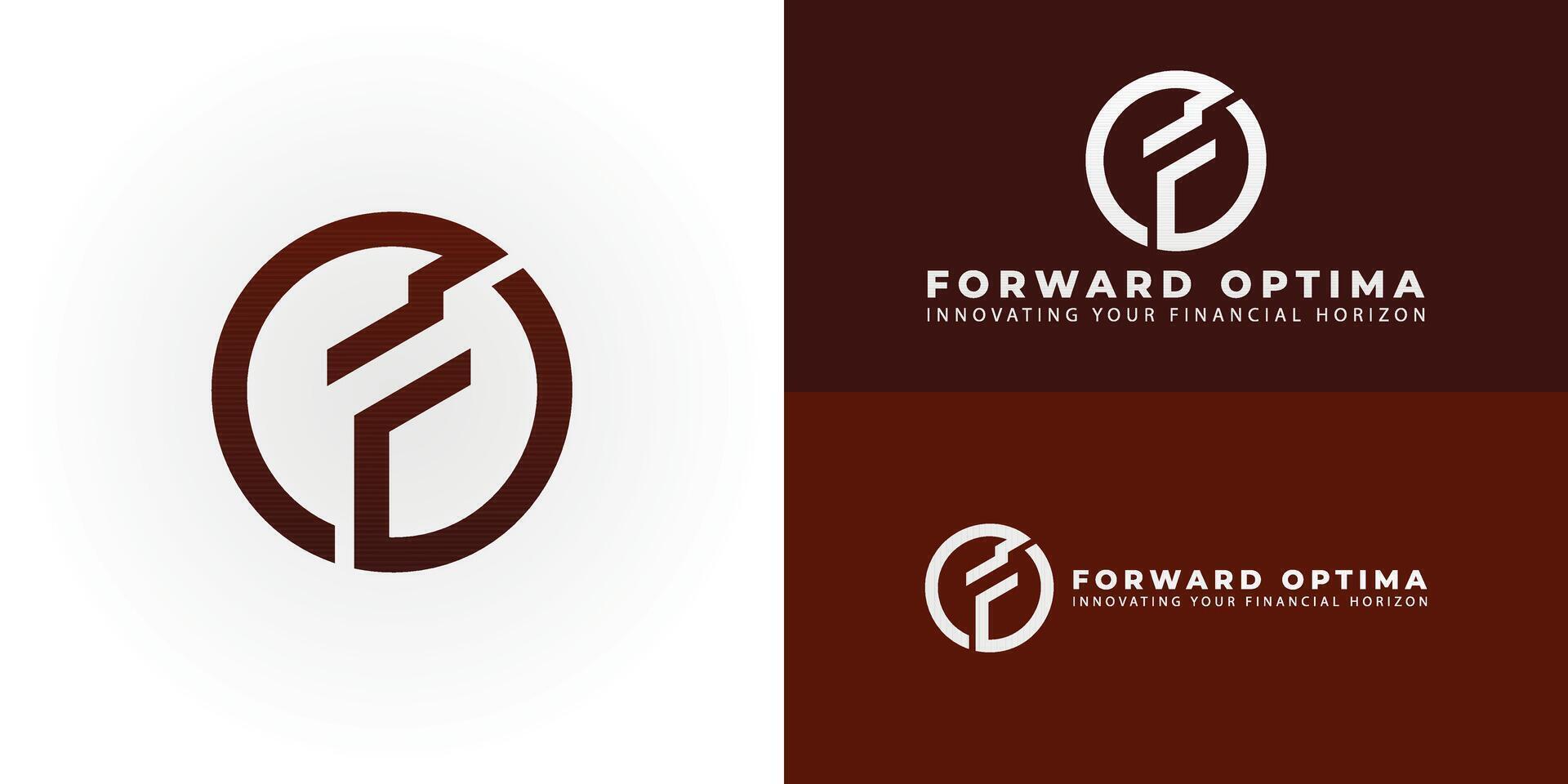 Modern financial advisory logo featuring stylized FO initials within a circle, symbolizing trust, growth, and clarity. Ideal for Forward Optima or Fidelity Origin. vector