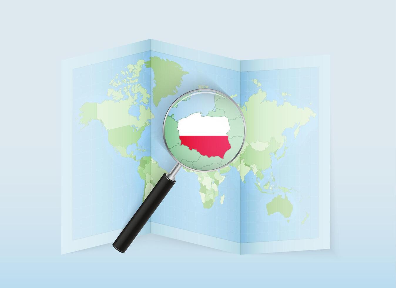Poland highlighted on a world map vector