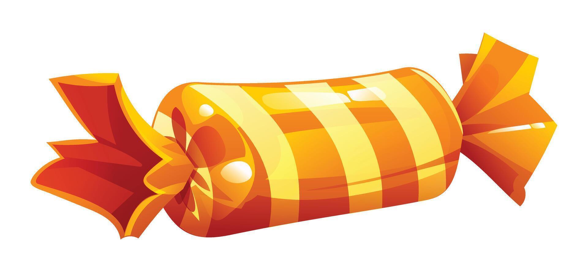 Bright orange wrapped candy illustration vector