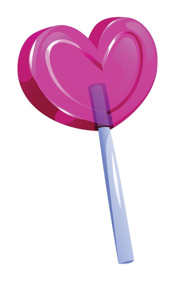 Heart shaped lollipop vector