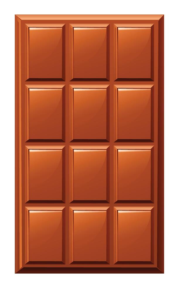 Milk chocolate bar with squares vector