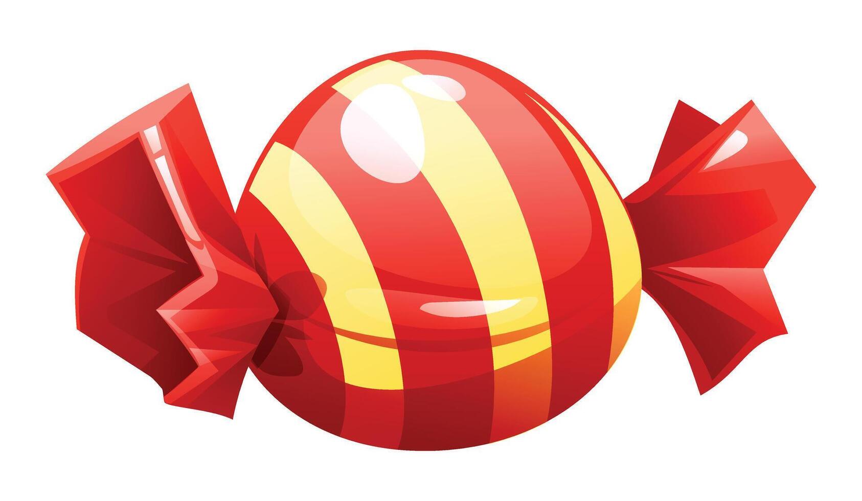 Red and yellow wrapped candy vector
