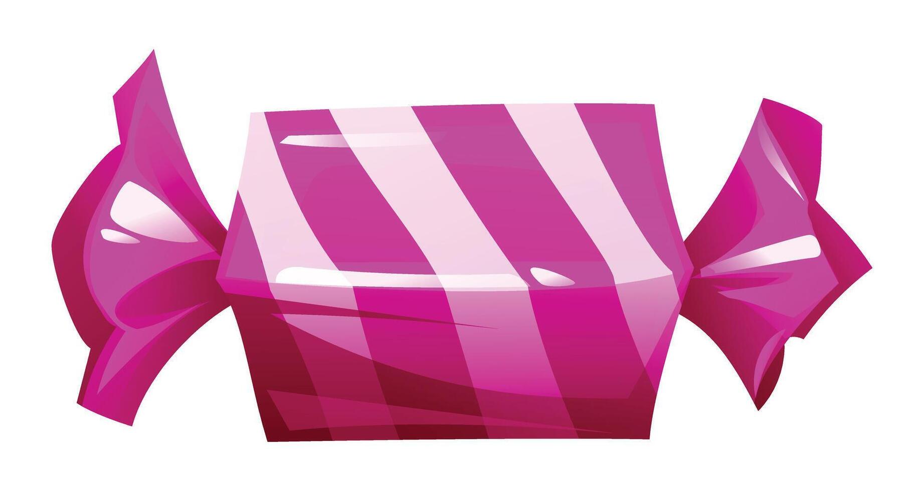 Pink candy with a striped wrapper vector