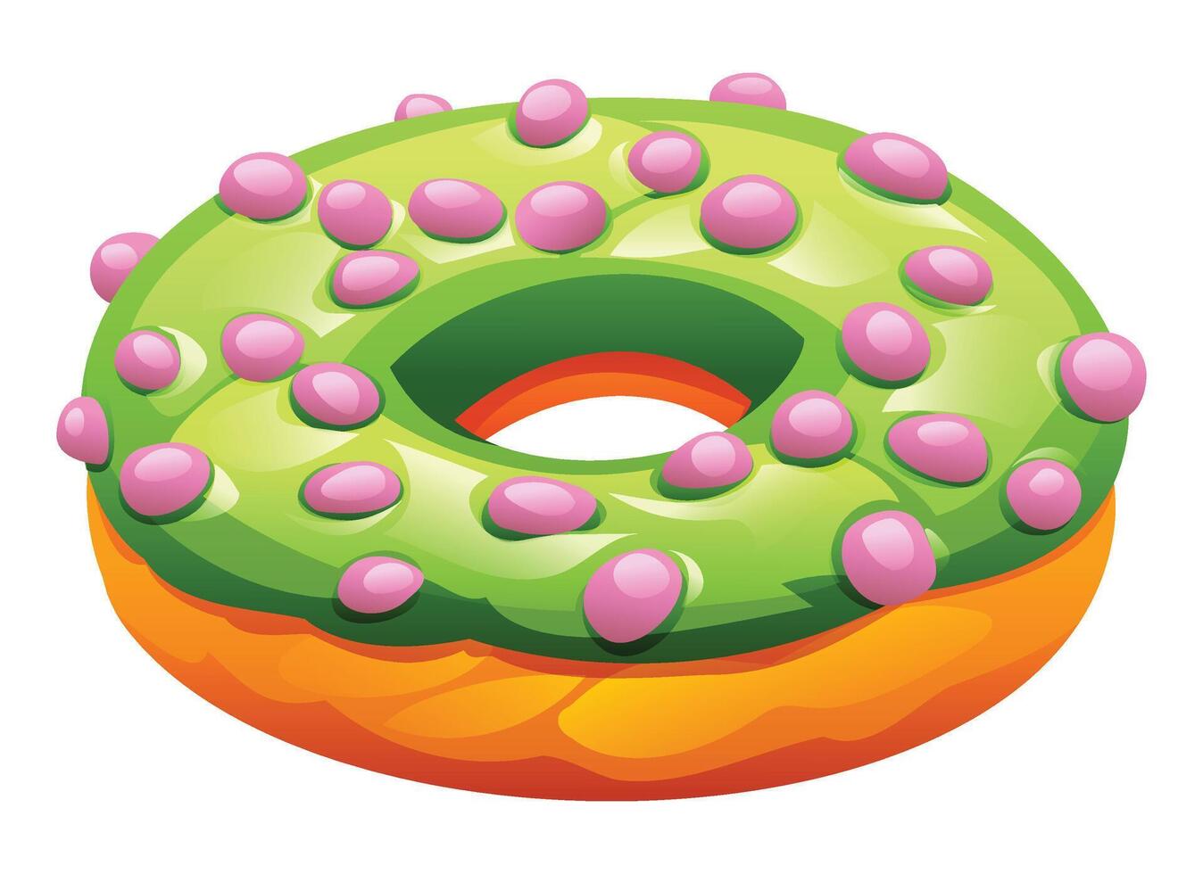 Colorful donut with icing and sprinkles vector