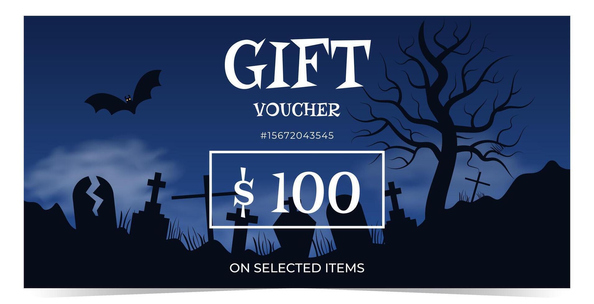 Halloween themed gift voucher vector