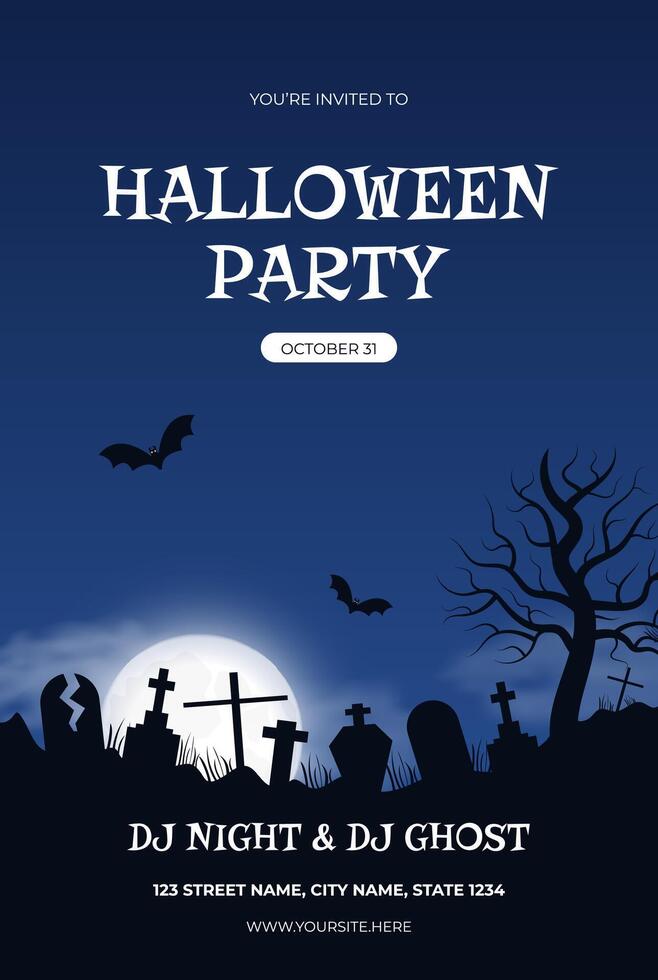 Halloween party invitation with Dj Night vector
