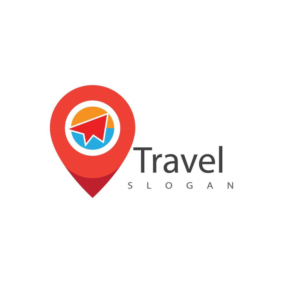 Air travel location logo stylized symbol design vector
