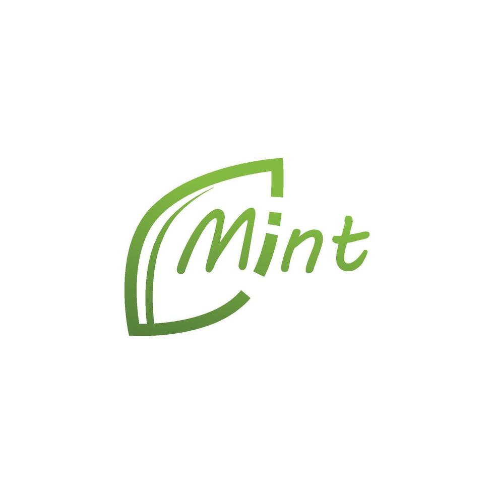 Simple mint logos leaf and symbol vector