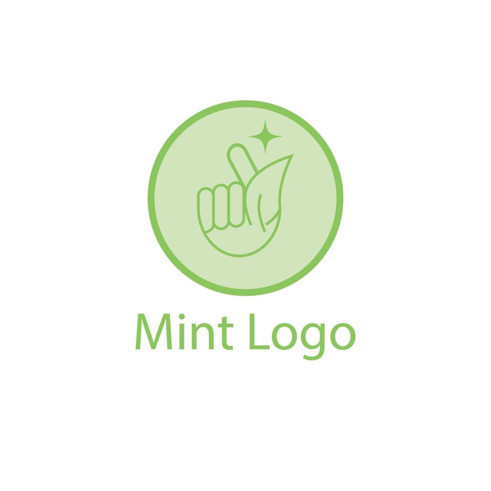 Simple mint logo stylized leaf vector