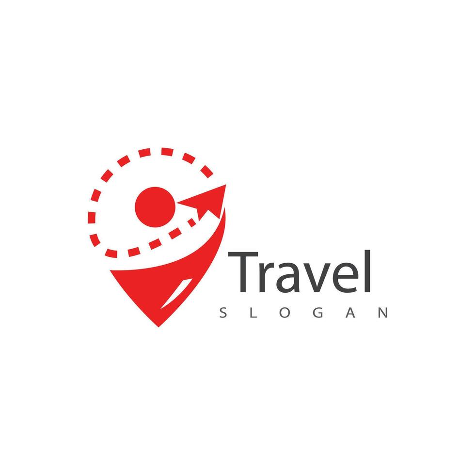 Location travel air logo stylized symbol design vector