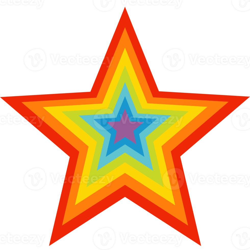Rainbow Star, abstract Star colorful png