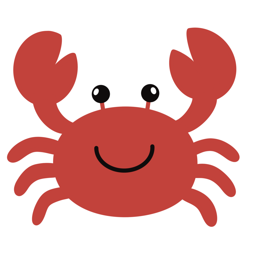 Red crab doodle png