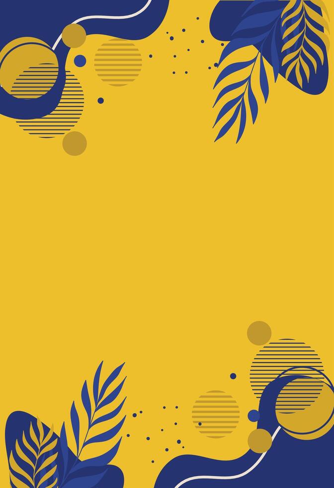 Abstract Blue Yellow Botanical Layout vector