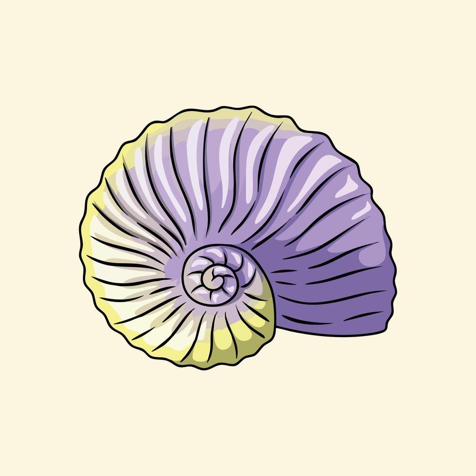 Illustration of a Purple Ammonite Shell vector
