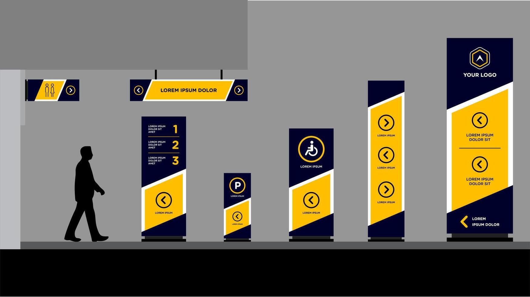 Tower Modern Signage System Design vector